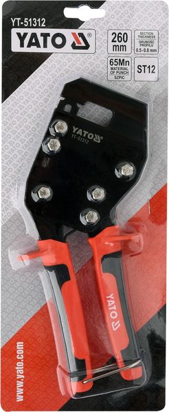 Просікувач металевих профілів YATO YT-51312, до 0.8 мм, 260 мм фото