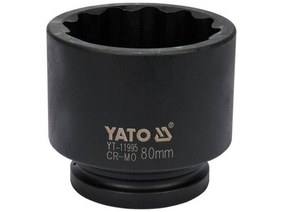 Головка ударная двенадцатигранная М80 мм YATO YT-11995, квадрат 1", 100 мм фото