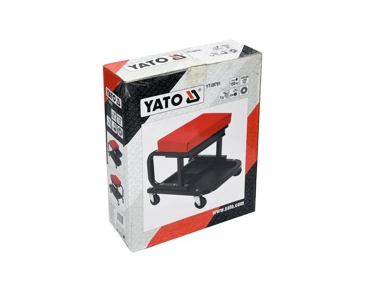 Табурет сервисный на колесах с шухлядой YATO YT-08791, 440х360х390 мм, до 150 кг фото