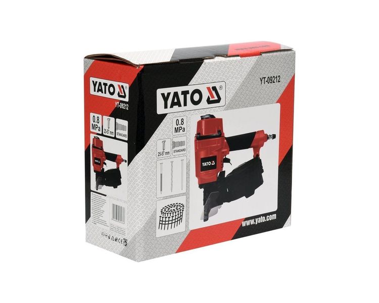 Цвяхозабивний пневматичний пістолет YATO YT-09212, цвяхи 25-57 х 2.1-2.3 мм фото