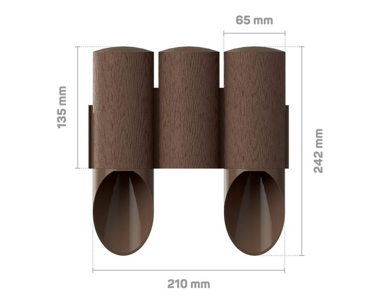 Ограждение для клумбы декоративное коричневая Cellfast MAXI 34-011, 135х210 мм, 10 шт фото
