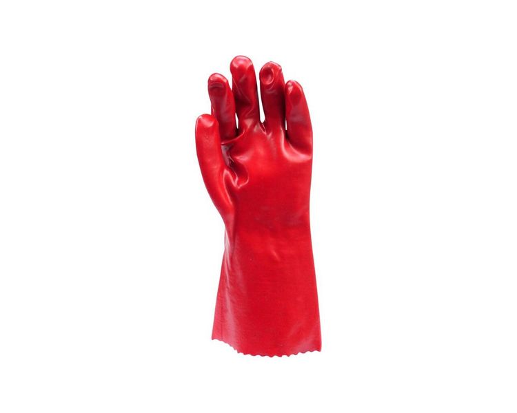 Перчатки масло-бензостойкие красные VOREL 74151, длина 36 см фото
