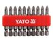Набір біт PH2 YATO YT-0478 Non-Slip, 1/4", 50 мм, сталь S2, 10 шт фото 1