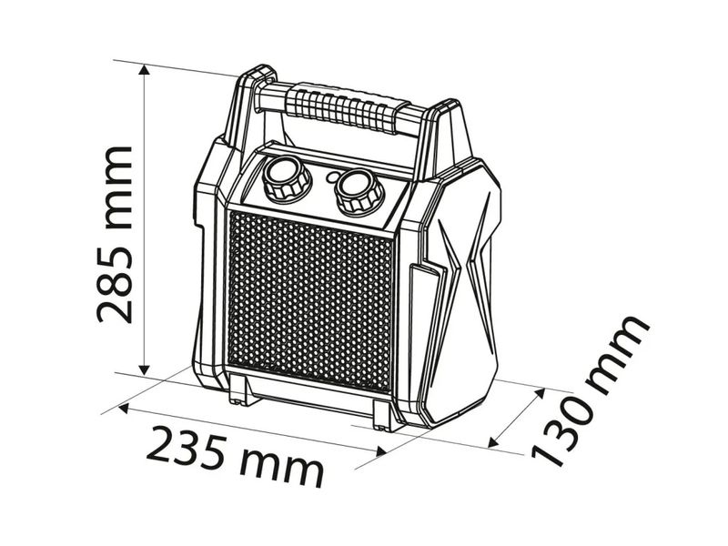 Тепловентилятор 3 кВт з керамічним нагрівачем до 30 м2 NEO TOOLS 90-061, 210 м3/год фото