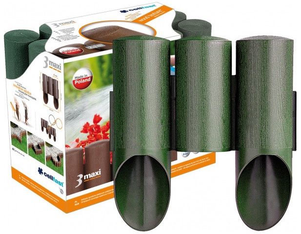 Ограждение для клумбы декоративное зеленое Cellfast MAXI 34-012, 135х210 мм, 10 шт фото