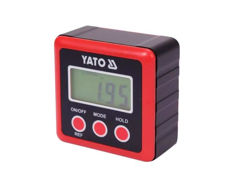 Угломер электронный цифровой магнитный YATO YT-71000, 4x90°, точность +/- 0.1° для 0-90° фото