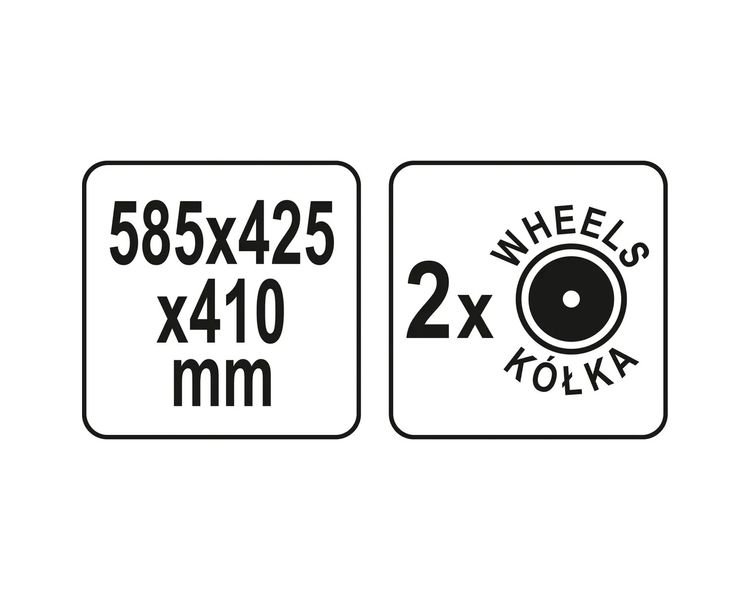 Ящик інструментальний  на колесах YATO YT-09166 42B S1, 585x425x410 мм, телескопічна ручка фото