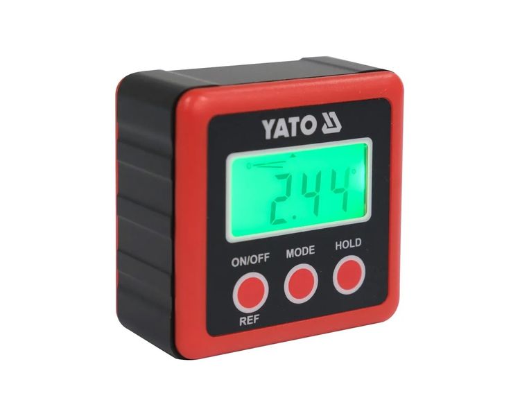 Угломер электронный цифровой магнитный YATO YT-71000, 4x90°, точность +/- 0.1° для 0-90° фото