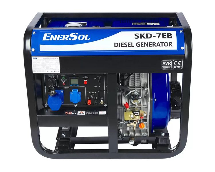 Генератор дизельный 6.5 кВт EnerSol SKD-7EB, 230В, электростартер фото