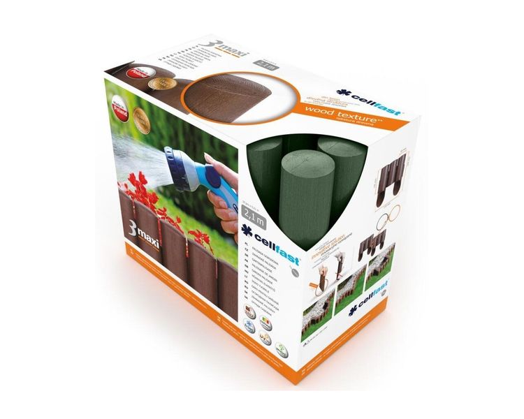 Ограждение для клумбы декоративное зеленое Cellfast MAXI 34-012, 135х210 мм, 10 шт фото