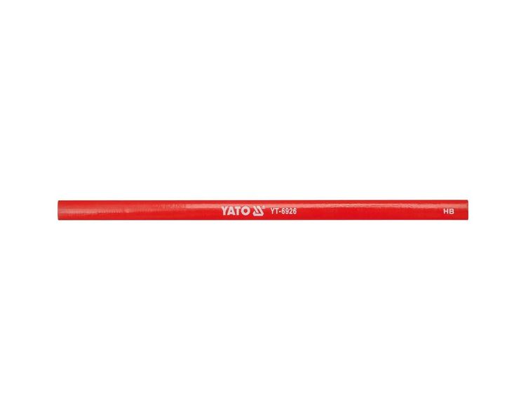 Олівець столярний червоний твердість HB YATO, 245 мм х 12 мм, упак. 144 шт. фото