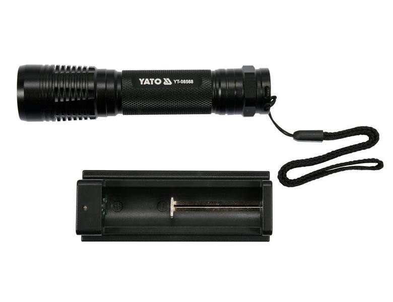 Акумуляторний LED ліхтар YATO YT-08568, 3.7В, 2.2 Аг, 6Вт, 500 Лм, 28х120 мм фото