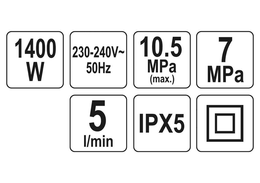 Мойка высокого давления Yato YT-85910, 1400 Вт, 10.5 МПа, 5 л/мин, шланг 5 м фото