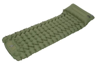 Матрас надувний походний для сну з вбудованим насосом 2E TACTFOLDMAT-T1-GN, 196×68×8 см фото
