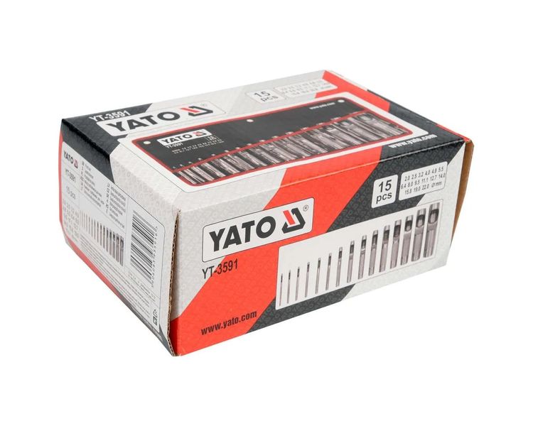Набір пробійників для шкіри YATO YT-3591, 2.0-22 мм, 15 шт фото