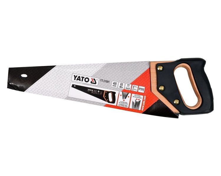 Ножівка по дереву з тефлоновим покриттям YATO YT-31091, 400 мм, 7 TPI фото