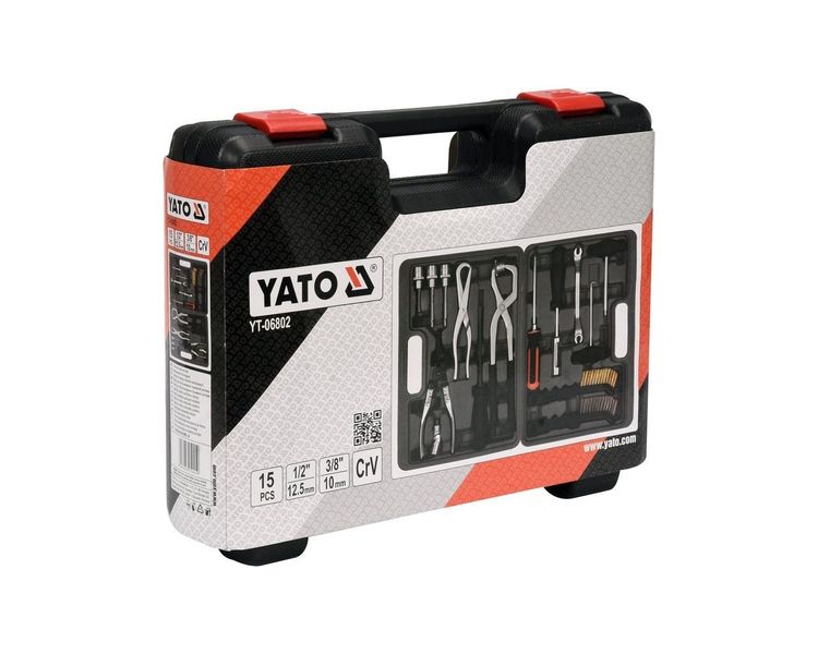 Набор инструментов для обслуживания тормозной системы YATO YT-06802, 15 ед. фото