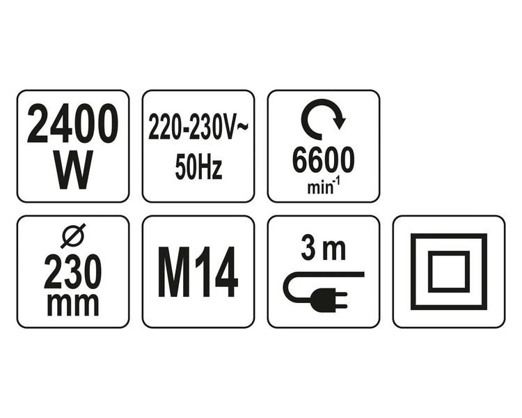 Шлифмашина угловая YATO YT-82105, 2400 Вт, 230 мм, 6000 об/мин фото