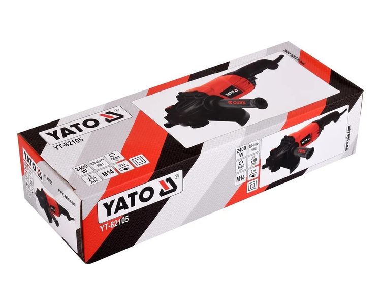 Шліфмашина кутова YATO YT-82105, 2400 Вт, 230 мм, 6000 об/хв фото