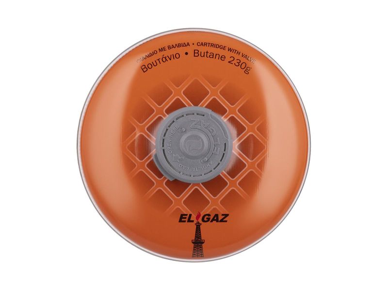 Балон газовий різьбовий для туристичних пальників EL GAZ ELG-300, бутан 230 г, двошаровий клапан фото