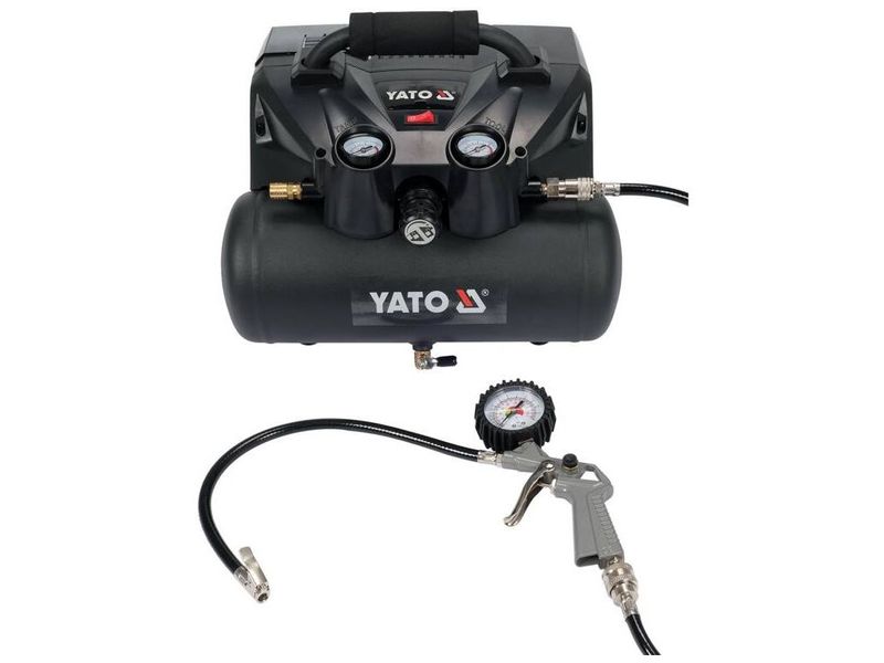 Компресор поршневий акумуляторний YATO YT-23242, 6 л, 18В+18В, 98 л/хв, 8 бар фото