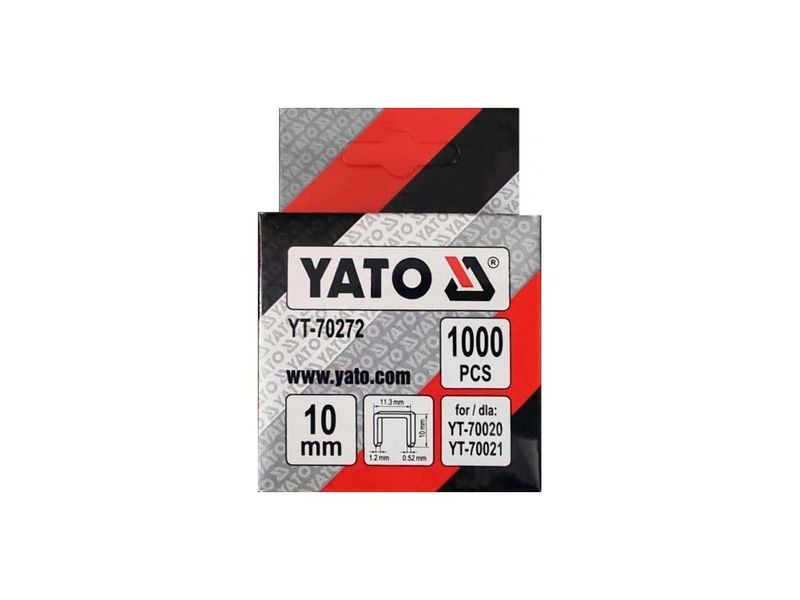 Скобы для степлера 10 мм YATO YT-70272, 1.2х11.3 мм, 1000 шт фото