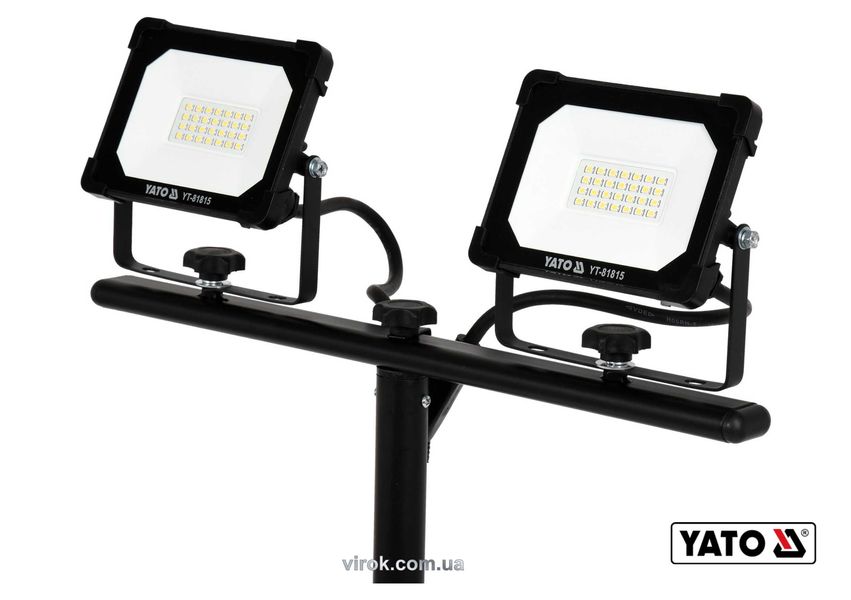 Прожекторы светодиодные на стойке YATO 2х20Вт, 2х1800лм, 6500К, 2х28 шт фото