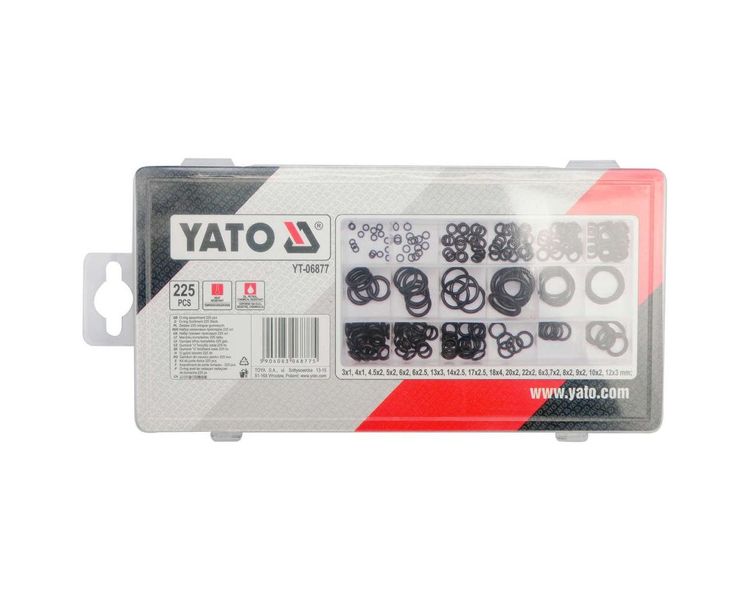 Резиновые прокладки YATO YT-06877, набор 225 шт фото