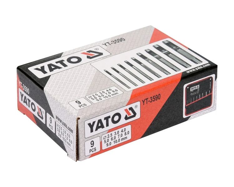 Набор пробойников для кожи YATO YT-3590, 2.5-10 мм, 9 шт фото