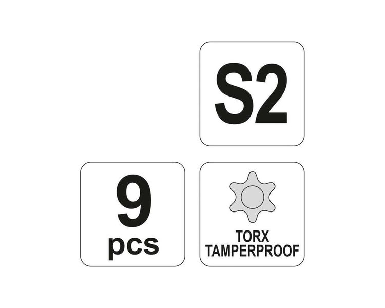 Набір подовжених ключів Torx Tamperproof YATO YT-0563, Т10-Т50, 9 шт фото