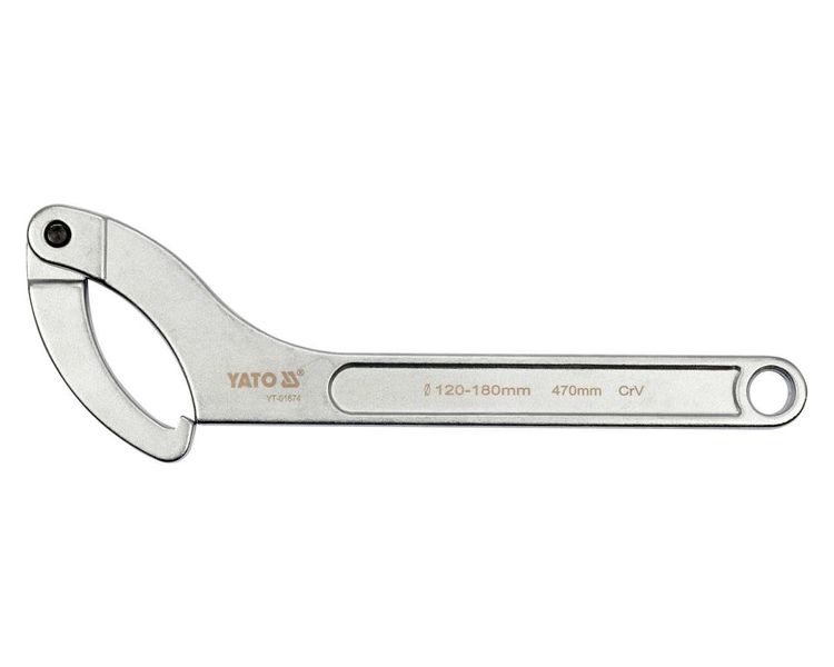 Ключ шарнирный для круглых гаек YATO YT-01674, 120-180 мм, 470 мм фото