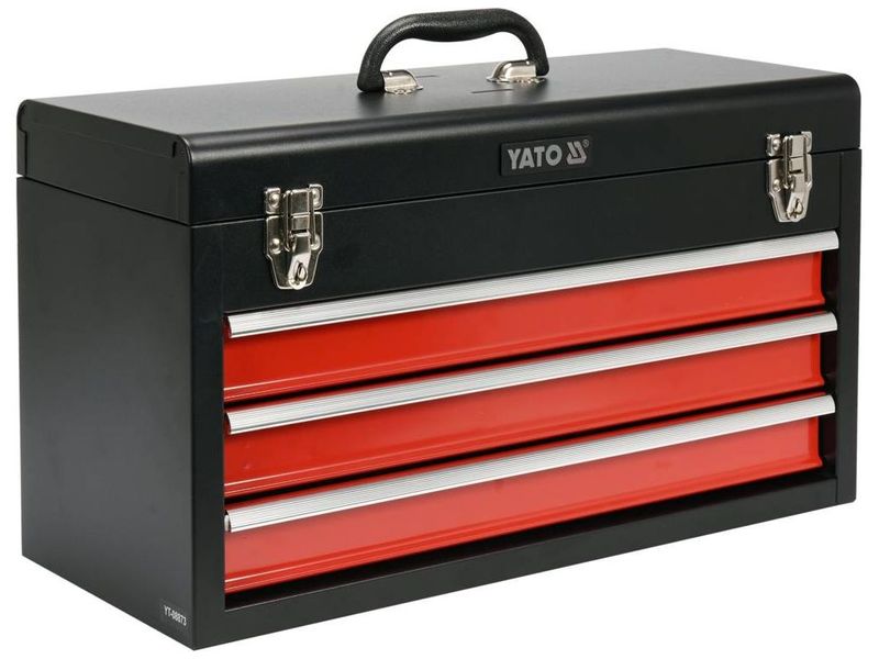Ящик інструментальний металевий 3 шухляди YATO YT-08873, 218x300x520 мм фото