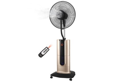Вентилятор зі зволожувачем повітря золотистий Ardesto FNM-X2G, 100 Вт, Ø 47 см, іонізація, пульт фото