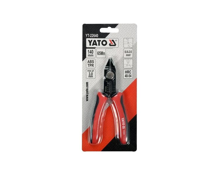 Кусачки для проводов с зачисткой изоляции YATO YT-22640, 0.8-2.6 мм2, 140 мм фото