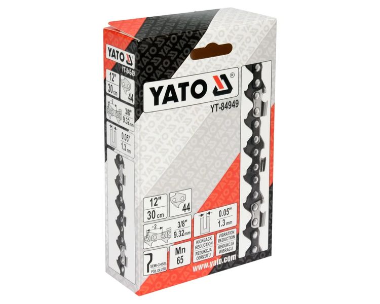 Цепь для бензопилы 44 звена шаг 3/8" YATO YT-84949, 12" (30 см), паз 1.3 мм фото