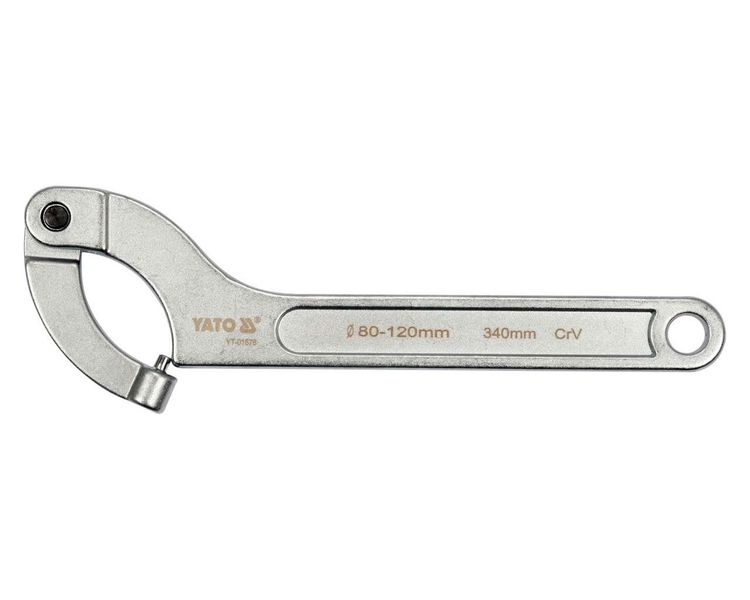 Ключ з круглим штифтом для шліцьових гайок YATO YT-01678, 80-120 мм, 340 мм фото