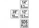 Перехідник SDS-Plus - квадрат 1/4", 3/8", 1/2" YATO, 3 шт фото 4